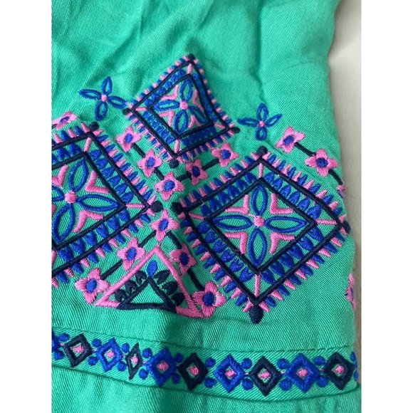 Southern Tide women's XS green mini shift dress 3/4 sleeve‎ embroidered tassel - Picture 5 of 6